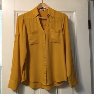 Express Tops - Mustard Yellow Blouse Express Tops - Mustard Yellow Blouse